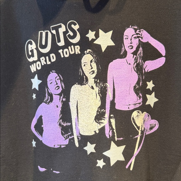 Olivia Rodrigo Guts World Tour Black Hoodie - Picture 2 of 6